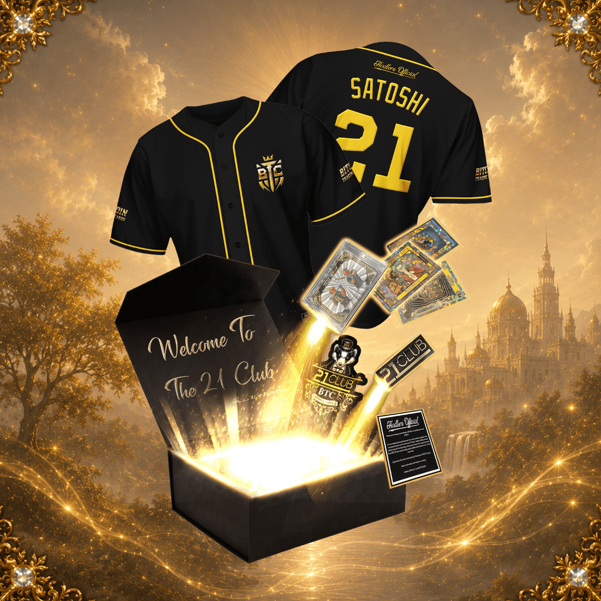 LE Jersey + Card - 21 Club Team BTC w/ Hodlers Official & BTCPINS Merch Combo