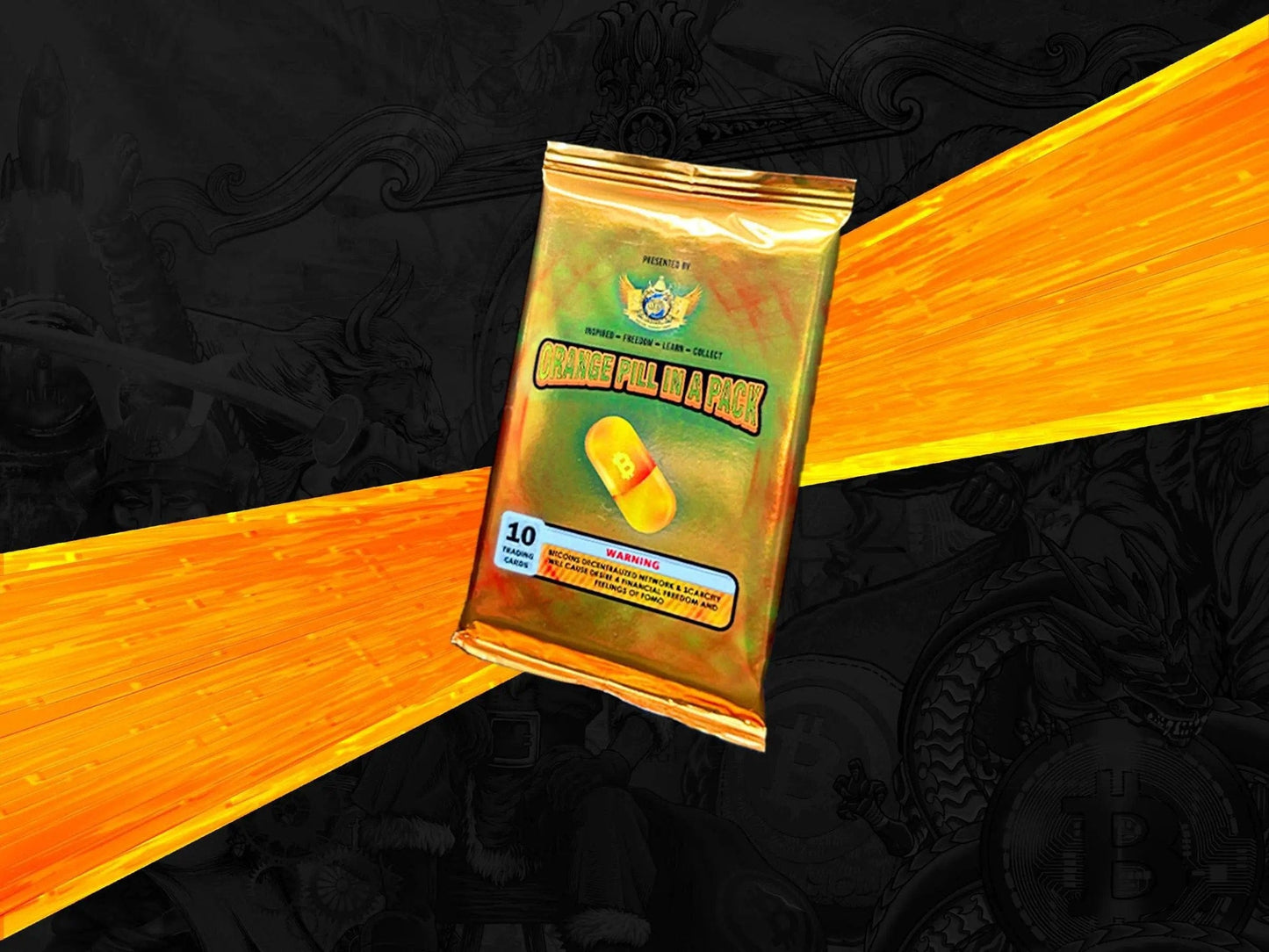 Series One - Orange Pill In a Pack - Booster Packs - Bitcoin Freedom Art