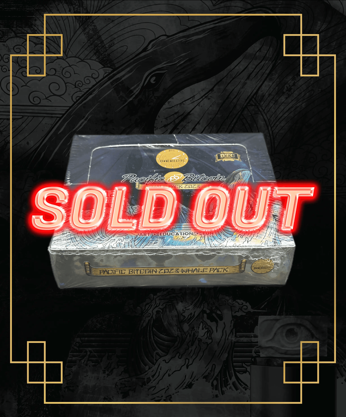PB23 Whale Box sold out banner featuring 12 packs per box limited edition from Based Trading Cards