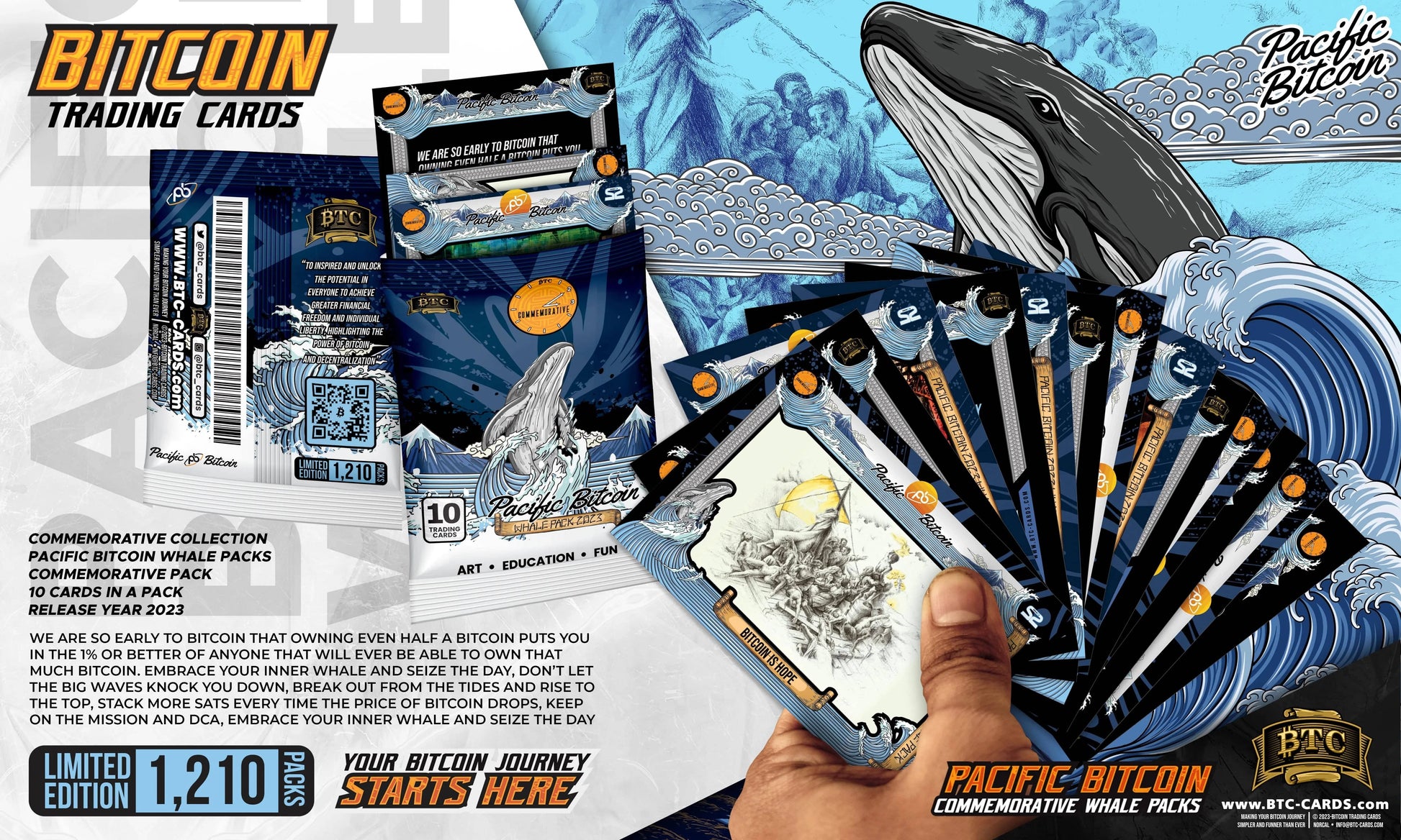 Pacific Bitcoin 2023 Whale Edition rare pull artwork from Based Trading Cards