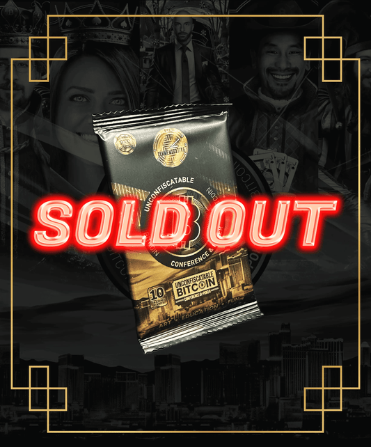 UnConfiscatable 2023 Commemorative Pack with SOLD OUT banner limited to 2121 packs from Based Trading Cards