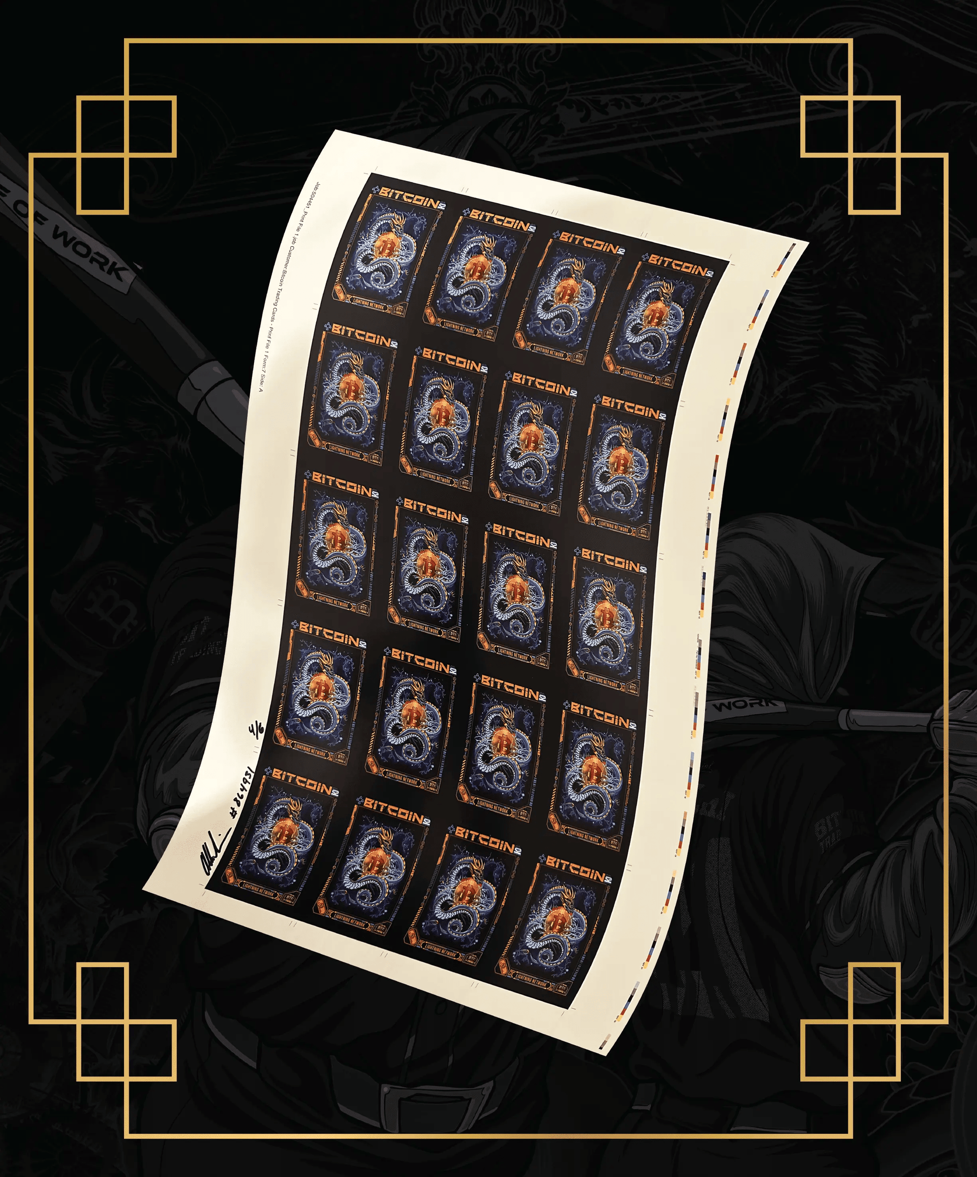 MYSTERY Uncut Sheet: OPP Series 2 FUD Busters Bitcoin Trading Cards