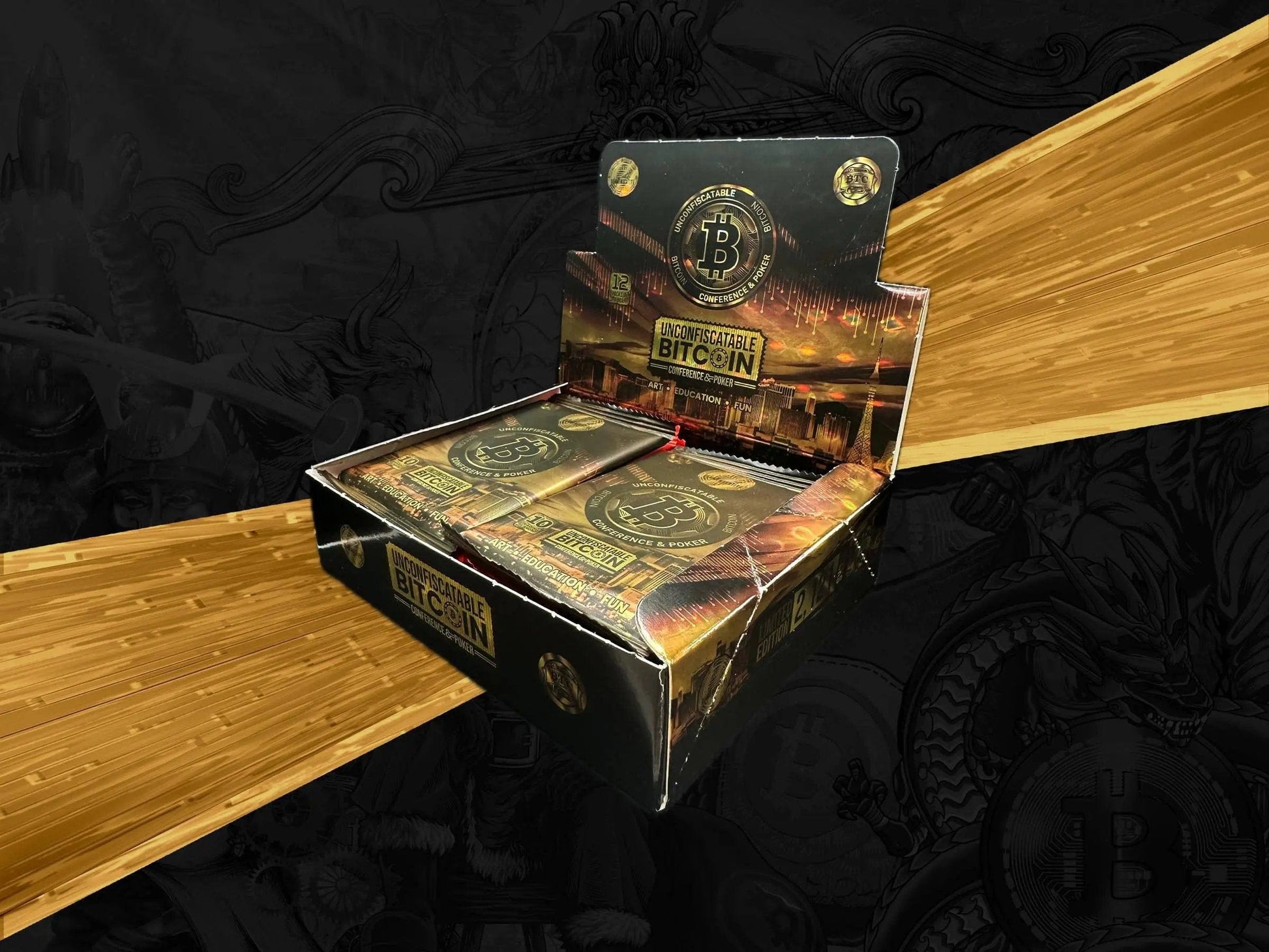 UnConfiscatable 2023 Hobby Box sealed front view with holofoil artwork from Based Trading Cards