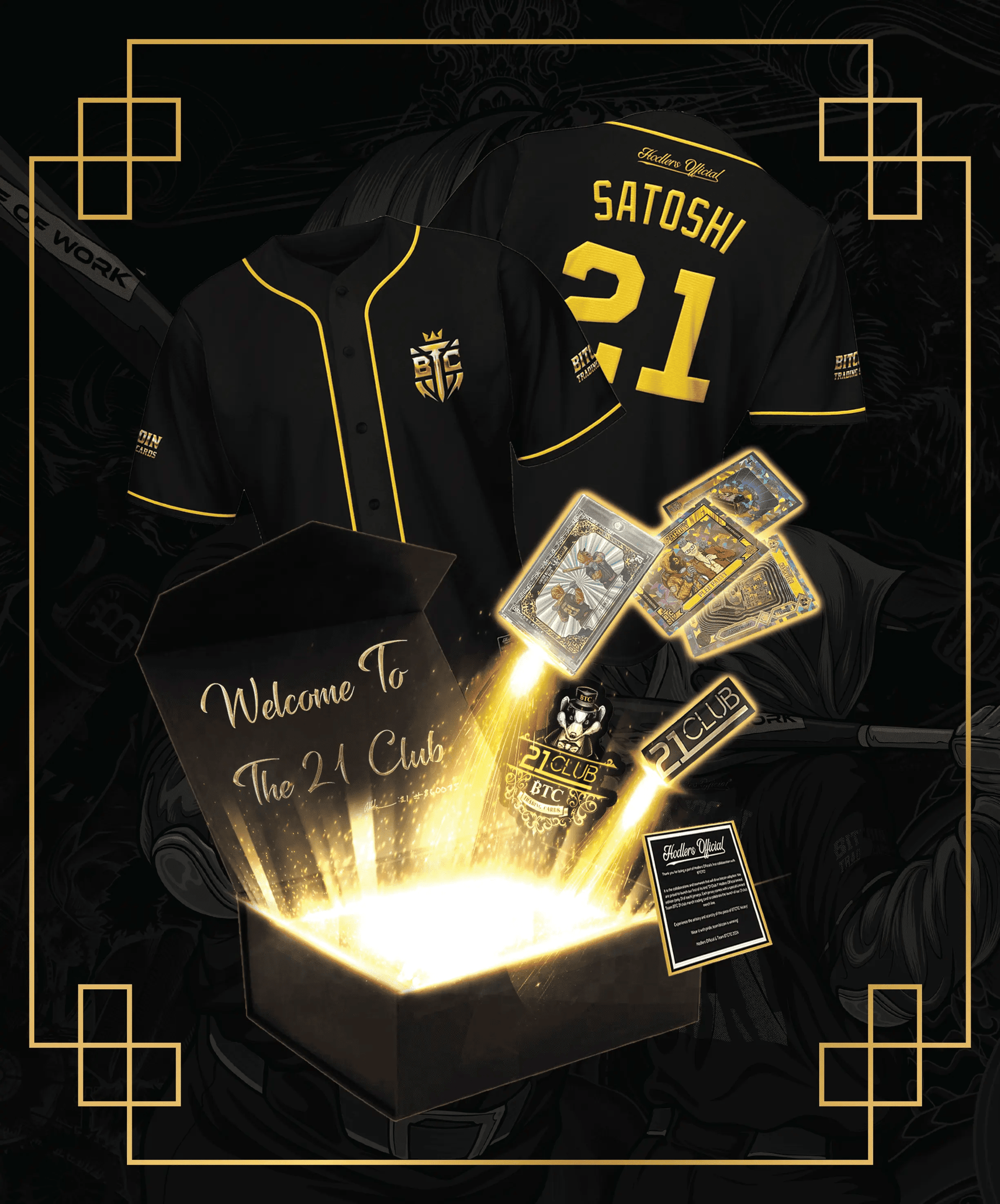 LE Jersey + Card - 21 Club Team BTC w/ Hodlers Official & BTCPINS Merch Combo Bitcoin Trading Cards