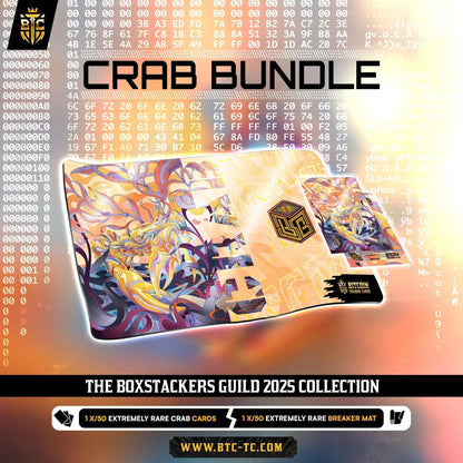 OPP Series 3 Crab Bundle from Boxstackers Guild 2025 with psychedelic crab breaker mat and card from Based Trading Cards