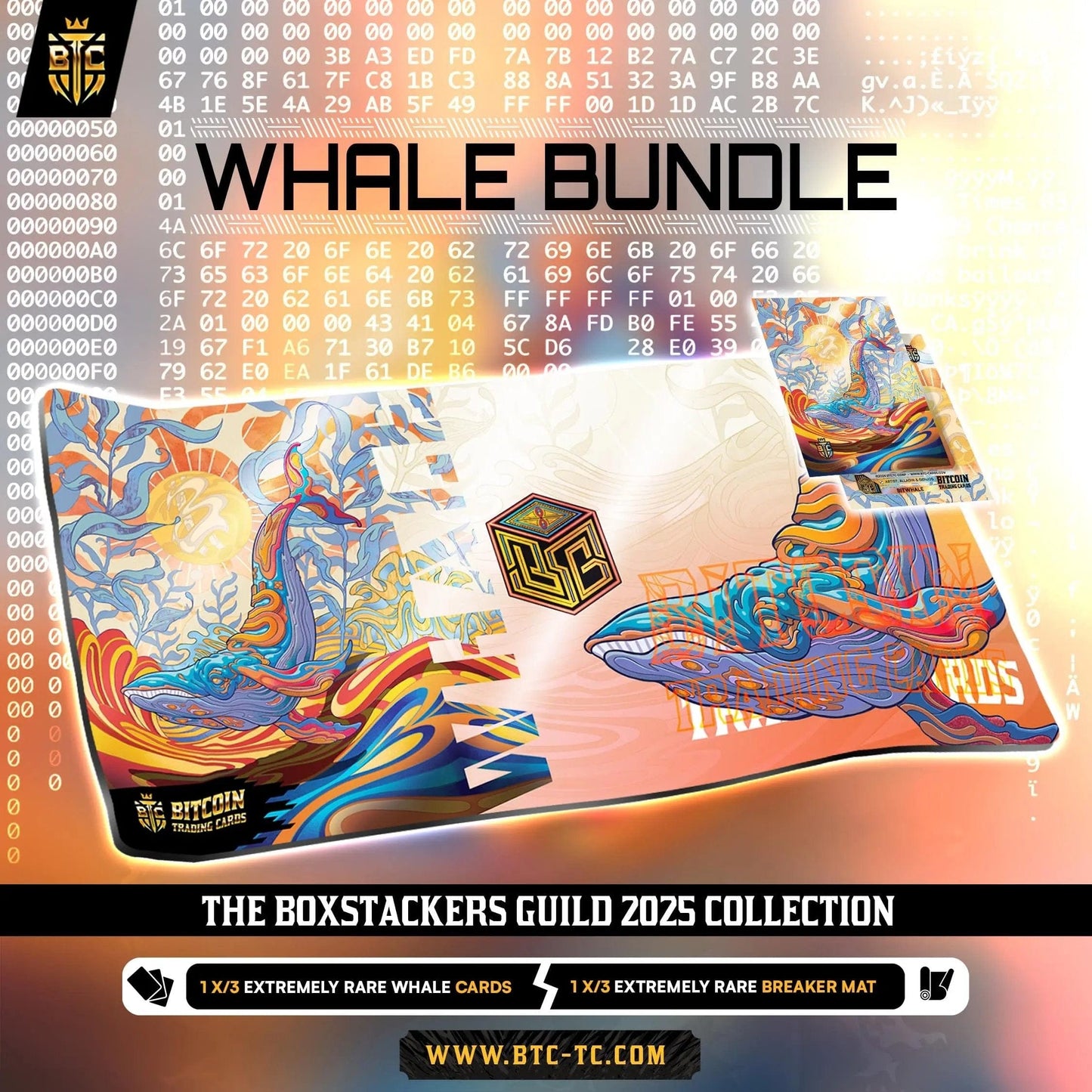 OPP Series 3 Whale Bundle from Boxstackers Guild 2025 with psychedelic whale breaker mat and card from Based Trading Cards