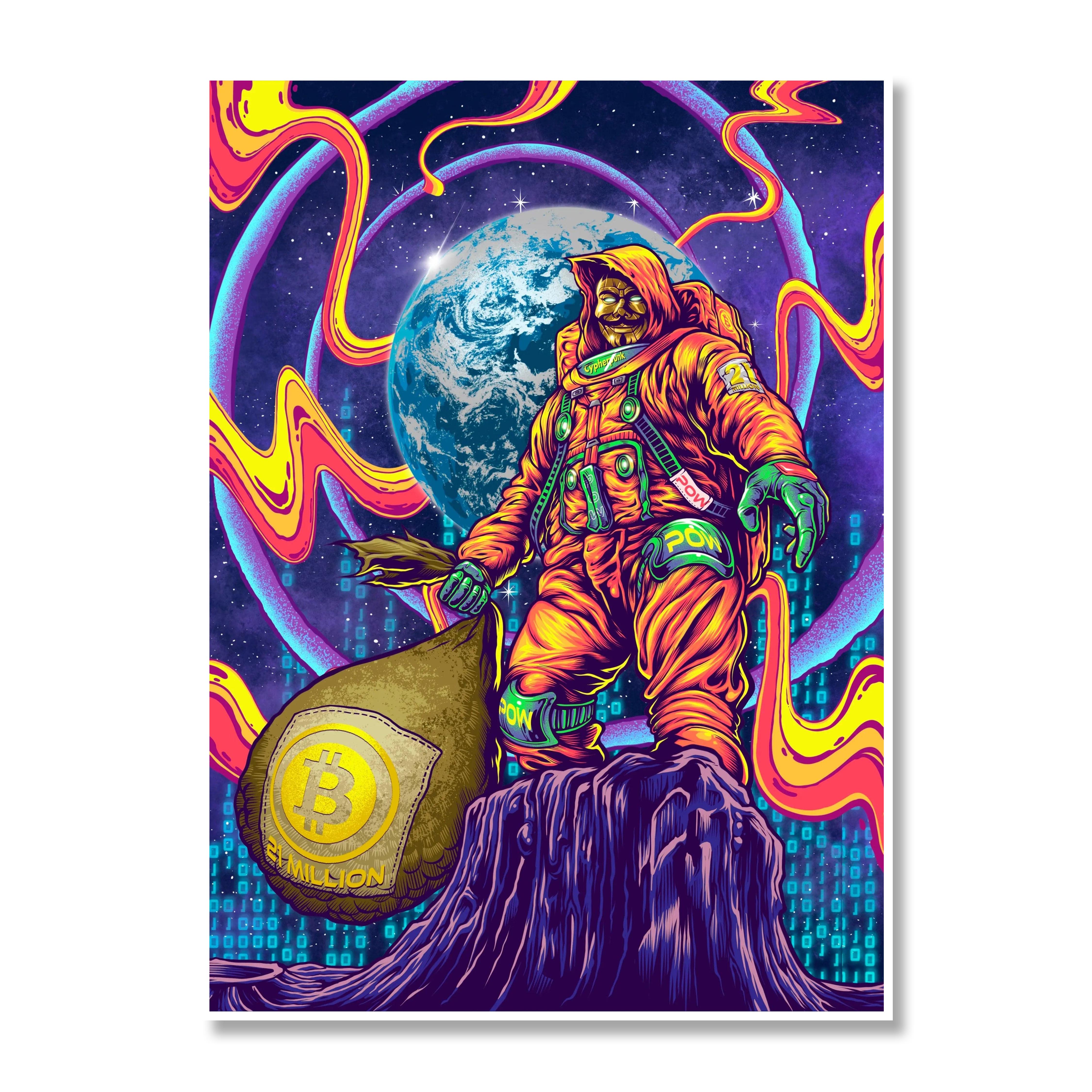 Bitcoin Trading Cards: Satoshi Nakamoto Giclee Print /21 – BTCTC